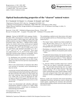 Optical backscattering properties of the &ldquo;clearest&rdquo; natural waters