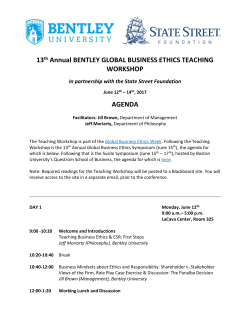 current agenda - Bentley University