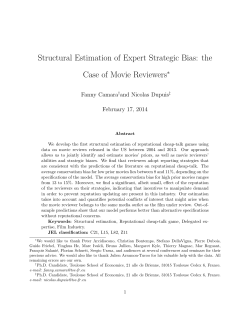 Structural Estimation of Expert Strategic Bias: the Case of Movie