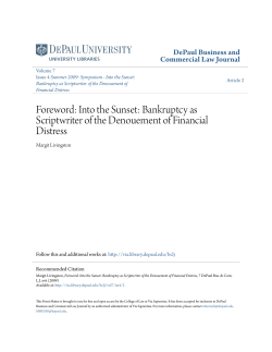 Foreword: Into the Sunset: Bankruptcy as