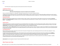 Legislative Powers Other Powers and Limits