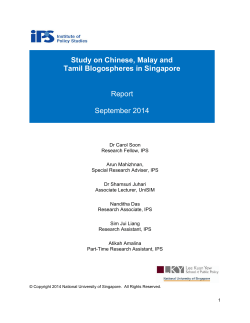 Study on Chinese, Malay and Tamil Blogospheres in Singapore