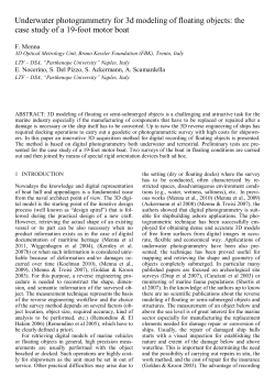 Underwater photogrammetry for 3d modeling of floating objects: the