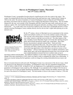 Slavery in Washington County, Maryland
