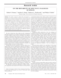 On the Bistability of Sine Wave Analogues of Speech