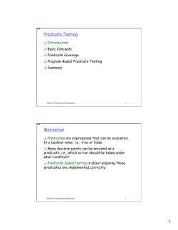 Predicate Testing Motivation