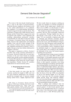 Demand Side Secular Stagnation