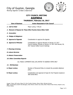 City of Guyton, Georgia AGENDA