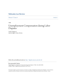 Unemployment Compensation during Labor Disputes