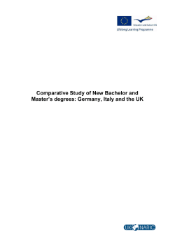 Comparative Study of New Bachelor and Master`s degrees