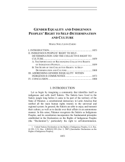 gender equality and indigenous peoples` right to self