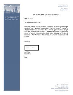certificate of translation