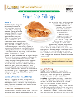 fruit pie fillings - Purdue Extension