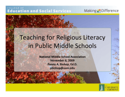 Teaching for Religious Literacy in Public Middle Schools