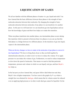 LIQUIFICATION OF GASES