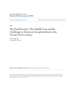 The Final Frontier: The Middle East and the Challenge to American