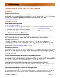 Continuing Education FAQs