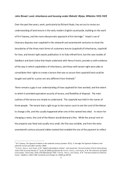 Over the past few years, work, particularly by Richard Hoyle, has set
