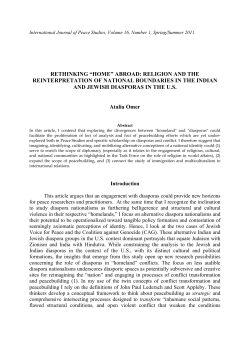 RETHINKING &ldquo;HOME&rdquo; ABROAD: RELIGION AND THE