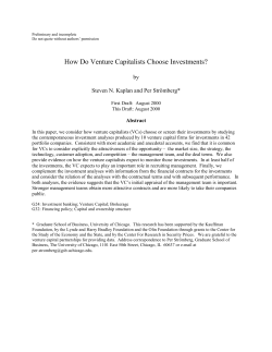 How Do Venture Capitalists Choose Investments?