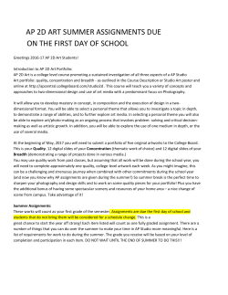 ap 2d art summer assignments due on the first day of school