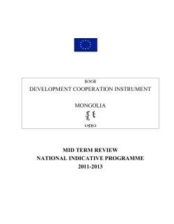 National Indicative Programme Mongolia 2011-2013