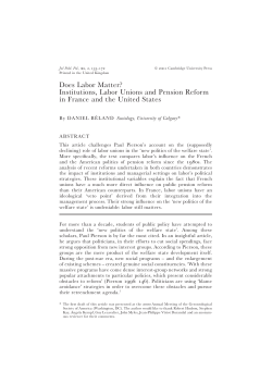 Does Labor Matter? Institutions, Labor Unions and Pension Reform