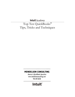 Top Ten QuickBooks&reg; Tips, Tricks and Techniques