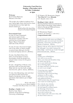 University Carol Service, Order of Service 2016.pub
