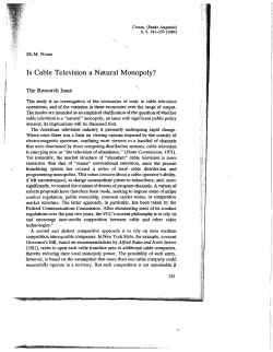 Is Cable Television a Natural Monopoly?