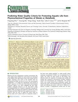 Predicting Water Quality Criteria for Protecting Aquatic Life from