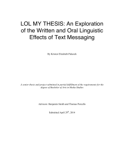 An Exploration of the Written and Oral Linguistic Effects of Text