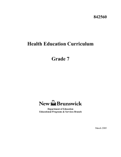Health Education Curriculum Grade 7