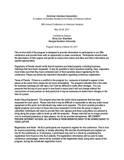 American Literature Association A Coalition of Societies Devoted to