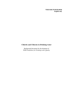 Chlorite and Chlorate in Drinking-water