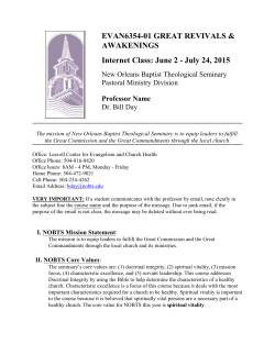 Great Revivals and Awakenings