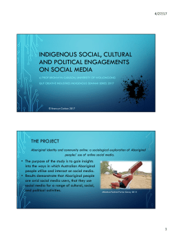 INDIGENOUS SOCIAL, CULTURAL AND POLITICAL