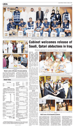 Cabinet welcomes release of Saudi, Qatari abductees