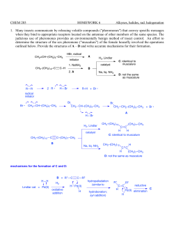 CHEM 203 HOMEWORK 6 Alkynes, halides, rad. halogenation 1