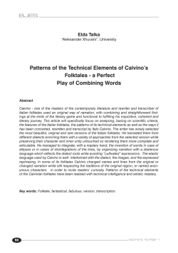 BJES Patterns of the Technical Elements of Calvino`s Folktales
