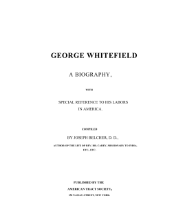 GEORGE WHITEFIELD - Gordon College Faculty