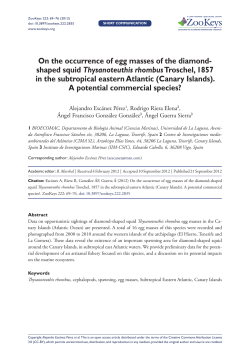 On the occurrence of egg masses of the diamond-shaped