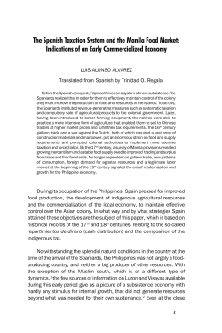 The Spanish Taxation System and the Manila Food Market