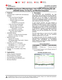 DAC38RF8x Dual-Channel, Differential-Output, 14-bit, 9