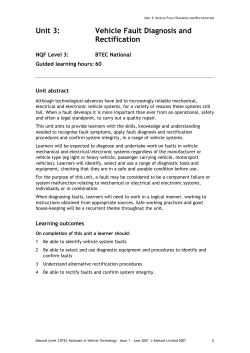 Unit 3: Vehicle Fault Diagnosis and Rectification