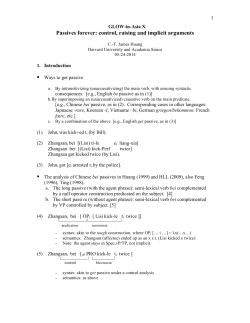 Passives forever: control, raising and implicit arguments