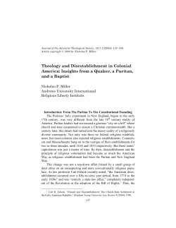Theology and Disestablishment in Colonial America