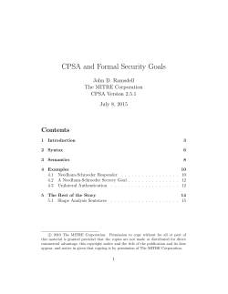 CPSA and Formal Security Goals - Hackage