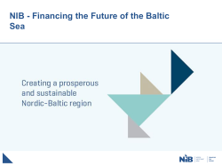 NIB - Financing the Future of the Baltic Sea