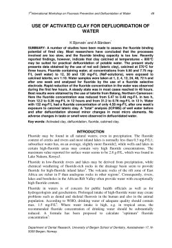use of activated clay for defluoridation of water - de